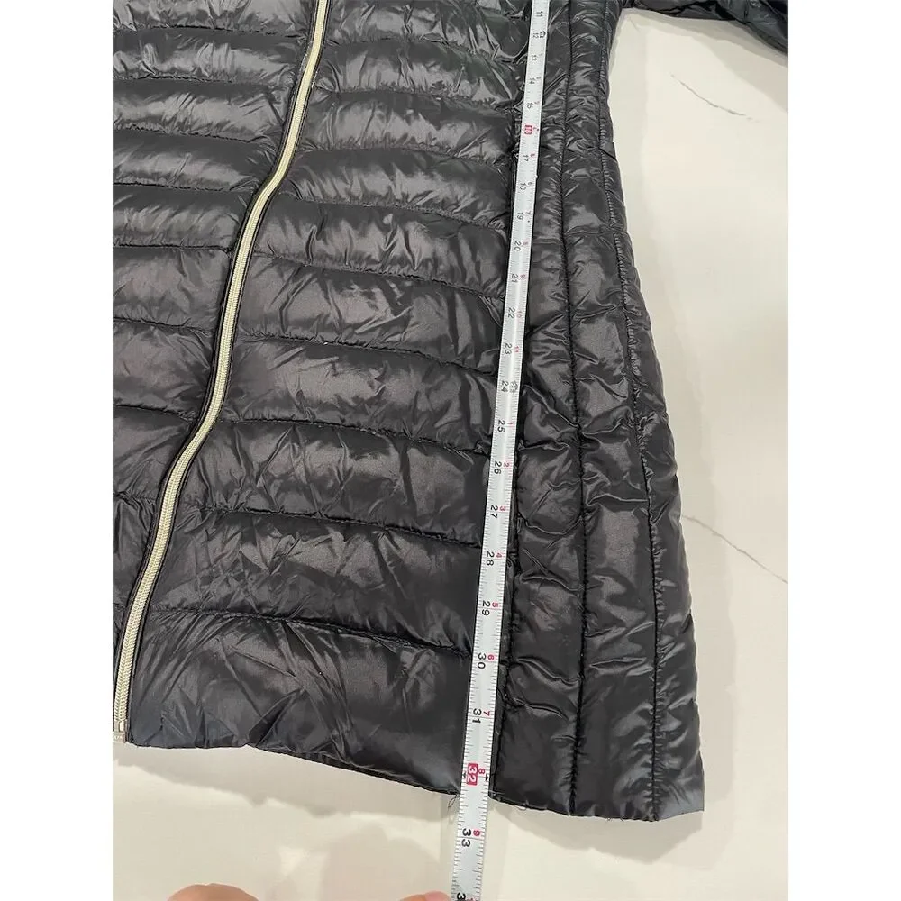 Michael Kors‎ Women's M Black Quilted Hooded Down Puffer Jacket Winter